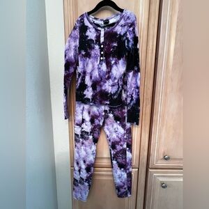 All in Motion Kids Purple and Black Tie-Dye Pajama Set